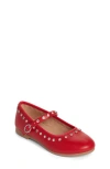 Steve Madden Kids'  Jrea Crystal Embellished Mary Jane In Burnt Red