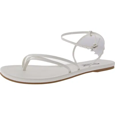 Steve Madden Jude Womens Adjustable Faux Leather Ankle Strap In White