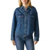 Steve Madden Judith Cotton Denim Snap-up Shirt In Blue