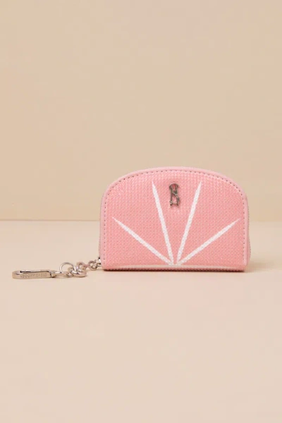 Steve Madden Juicy Citrus Light Pink Rhinestone Zipper Wallet