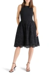 Steve Madden Julian Mixed Media Cotton Dress In Black
