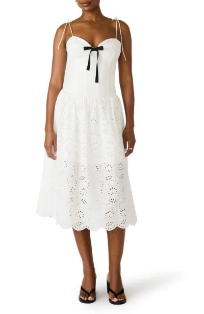 Steve Madden Juliara Eyelet Embroidery A-line Dress In White