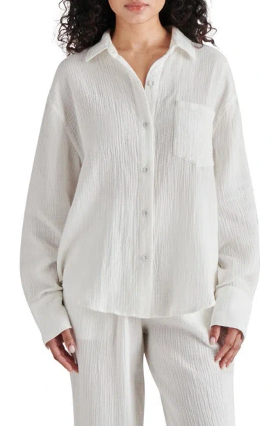 Steve Madden Juna Cotton Gauze Button-up Shirt In Fruit Dove