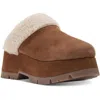 Steve Madden Juney Chestnut Suede Leather Platform Mule Slides In Multi
