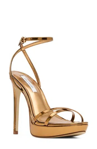 Steve Madden Juni Ankle Strap Platform Stiletto Sandal In Bronze