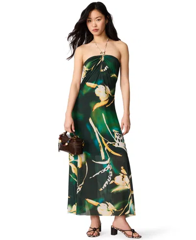 Steve Madden Juniors' Halter Strada Dress In Gold