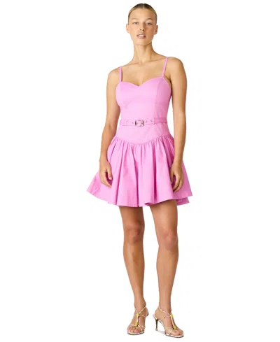 Steve Madden Juniors' Sweetheart Dress In Vibrant Fuchsia