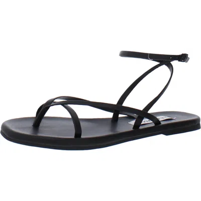 Steve Madden Juno Womens Slip On Ankle Strappy Sandals In Black