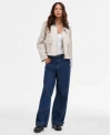 Steve Madden Justina Jacket Tre Denim High Rise Wide Leg Jeans