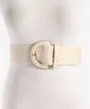 Steve Madden Jute Stretch Belt With Resin Overlay Buckle In Neutral