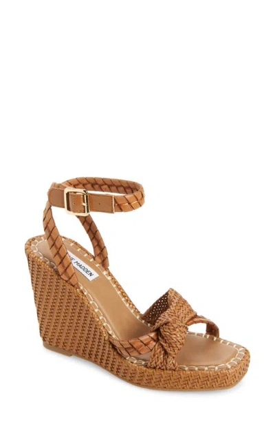 Steve Madden Jylan Wedge Sandal In Cognac ModeSens