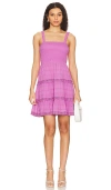 Steve Madden Kahina Smocked Tiered Cotton Sundress In Berry