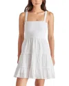 Steve Madden Kahina Smocked Tiered Cotton Sundress In White