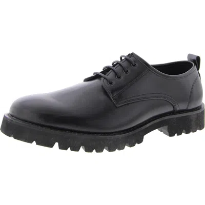 Steve Madden Kaiden Mens Lace Up Round Toe Oxfords In Black