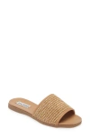 Steve Madden Kailey Slide Sandal In Tan Raffia