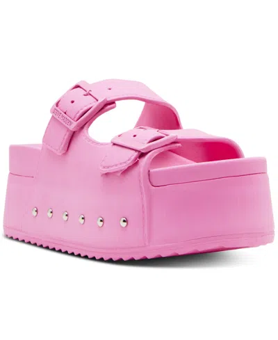Steve Madden Kali-j Flatform Footbed Sandals In Pink