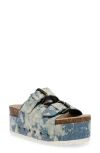 Steve Madden Women's Kali High Platform Footbed Sandals In Denim