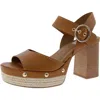 Steve Madden Kamille Womens Woven Leather Platform Sandals In Brown