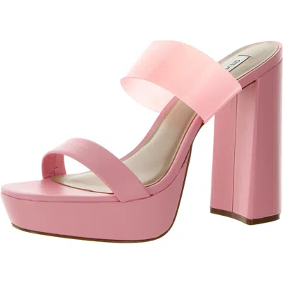 Steve Madden Kara Womens Leather Slip-on Platform Heels In Pink
