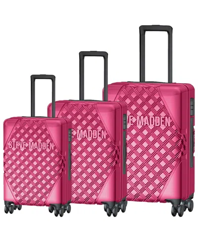 Steve Madden Karisma 3 Piece Luggage Set In Magenta