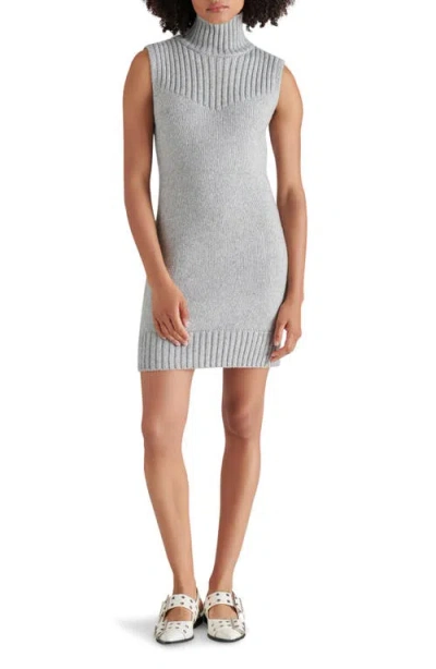 Steve Madden Karissa Sleeveless Mini Sweater Dress In Heather Grey