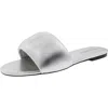 Steve Madden Karter Womens Padded Insole Faux Leather Slide Sandals In Silver