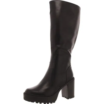 Steve Madden Katalina Womens Faux Leather Round Toe Knee-high Boots In Black