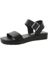 STEVE MADDEN KEENAN WOMENS LEATHER ANKLE WEDGE SANDALS