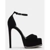 Steve Madden Keeva Womens Leather Ankle Strap Platform Heels In Multi