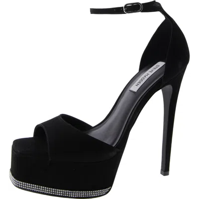 Steve Madden Keeva Womens Leather Ankle Strap Platform Heels In Multi