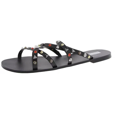 Steve Madden Kelsey Womens Embellished Leather Slide Sandals