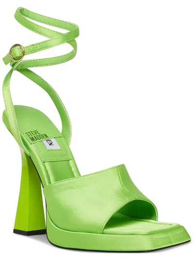 Steve Madden Kendall Womens Square Toe Strappy Ankle Strap In Green