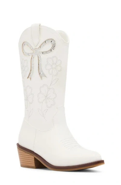 Steve Madden Kids' Jaddin Western Boot In White