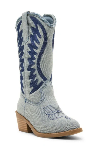 Steve Madden Kids' Jalbany Cowboy Boot In Blue