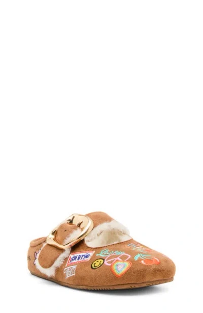 Steve Madden Kids' Jcloudye Faux Fur Lined Mary Jane In Brown