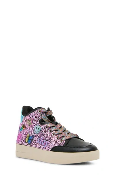 Steve Madden Kids' Jdelight High Top Sneaker In Black