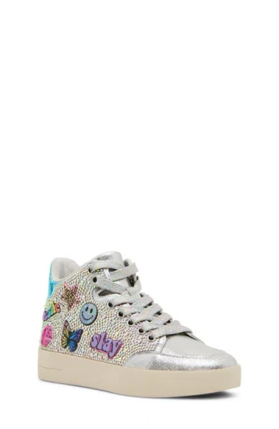 Steve Madden Kids' Jdelight High Top Sneaker In Silver