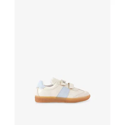 Steve Madden Kids' Jeileen Leather Trainers Grey/other Eur 33 / 1 Uk In White