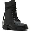 Steve Madden Kids' Jfrankie Lace-up Cap Toe Bootie In Black