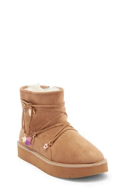 Steve Madden Kids' Jicy Faux Shearling Lined Boot In Brown