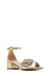 Steve Madden Kids' Jkindra Ankle Strap Sandal In Gold