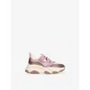 Steve Madden Pink Comb Kids' Jprivy Crystal-embellished Trainers Eur 34 / 2 Uk In Pink