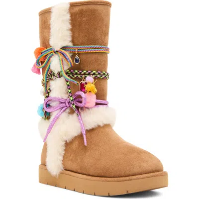 Steve Madden Kids' Jsteffie Faux Fur Trim Boot In Multi