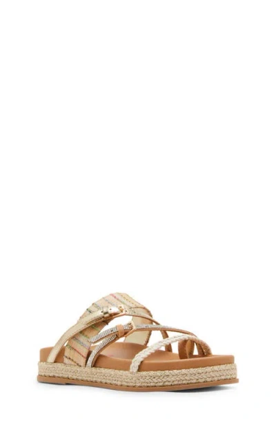 Steve Madden Kids' Jtickle Espadrille Platform Slide Sandal In Natural