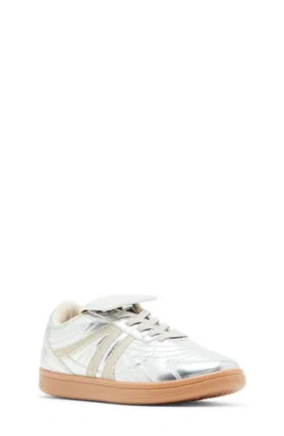 Steve Madden Kids' Kicker Metallic Sneaker In Silver