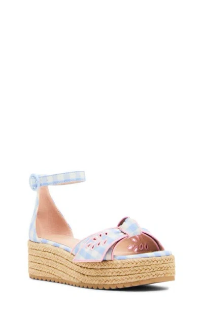 Steve Madden Kids' Lucille Ankle Strap Platform Sandal In Blue