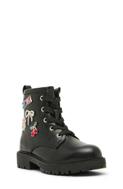 Steve Madden Kids' Sparky Biker Boot In Black