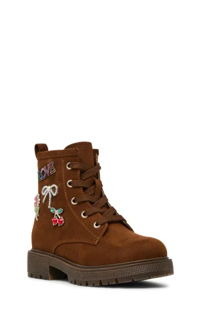 Steve Madden Kids' Sparky Biker Boot In Brown