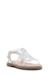Steve Madden Kids' Tflute Espadrille Ankle Strap Sandal In Silver