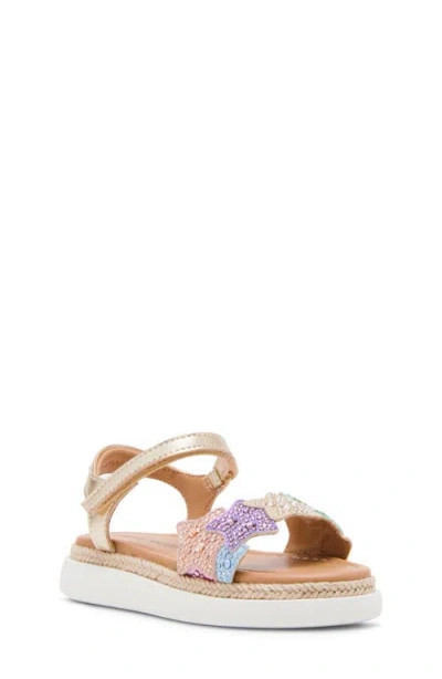 Steve Madden Kids' Tgems Ankle Strap Espadrille Platform Sandal In Pastel Multi